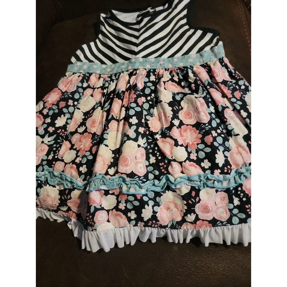 Ricrac and‎ ruffles floral spring Easter dress size 6